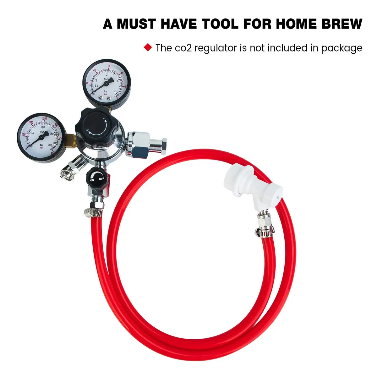 Ferroday Ball Lock Gas Line Assembly 5ft (1.52m) Red | Leak-Proof CO2 Hose for Home Brewing - view 6