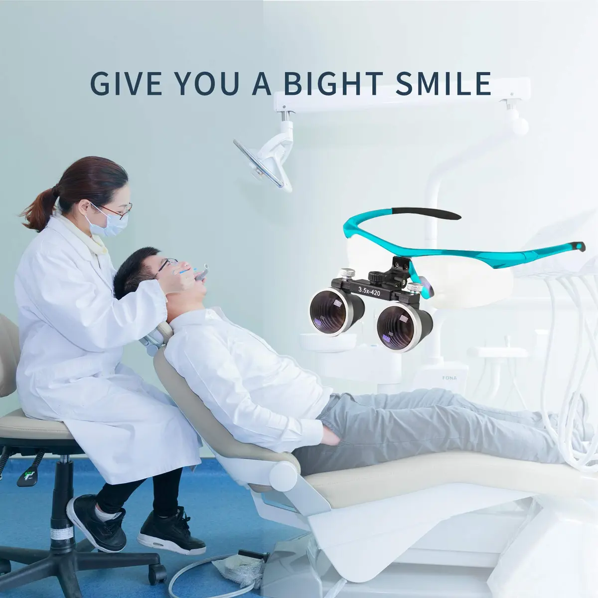 Dentasop Blue Dental Binocular Loupes 3.5x Magnification, 420mm Working Distance | Professional Dental Loupes for Students & Dentists - view 6
