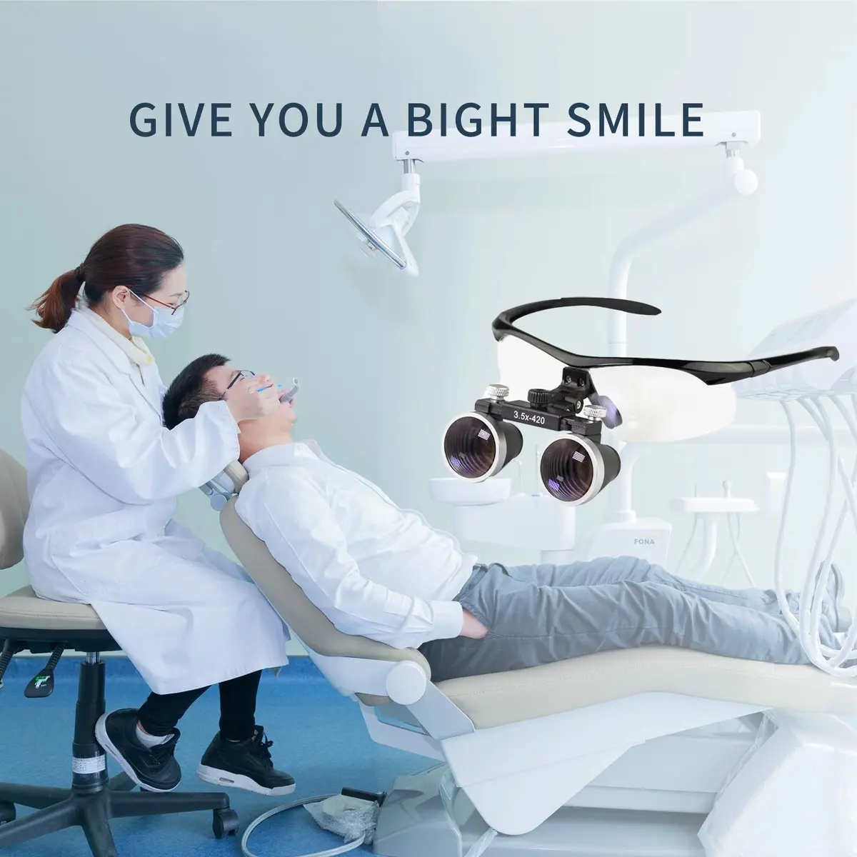 Dentasop Dental Binocular Loupes 3.5x Magnification with 420mm Working Distance | Black - view 6