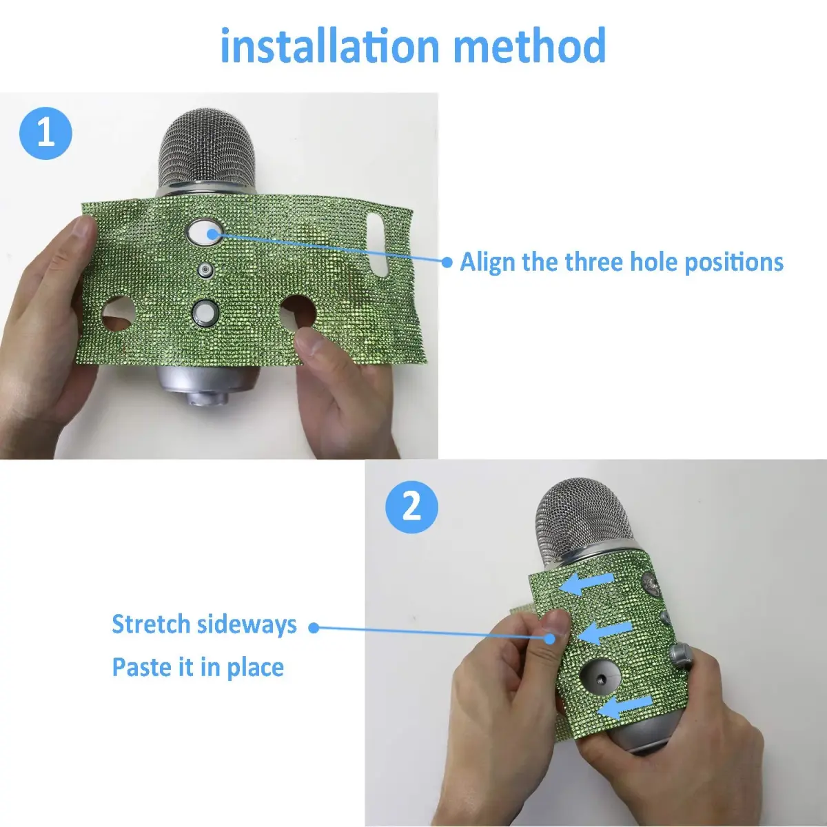 YOUSHARES Blue Yeti Foam Windscreen with Glitter Bling Sticker, Silver | Compatible with Blue Yeti Microphones - view 5