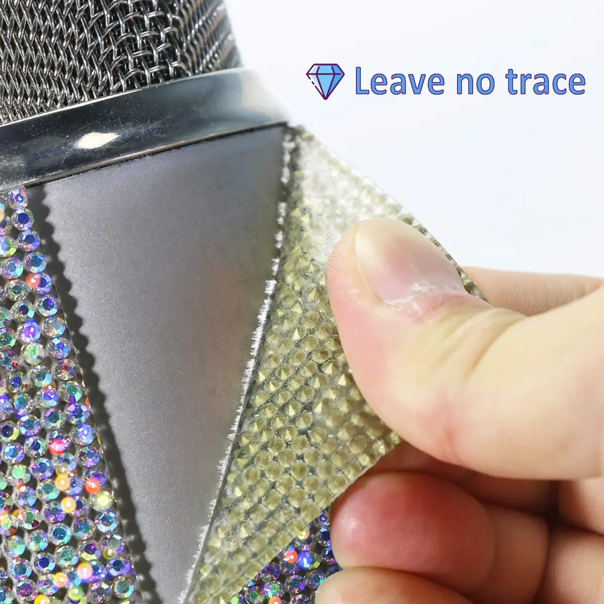 YOUSHARES Blue Yeti Foam Windscreen with Glitter Bling Sticker, Silver | Compatible with Blue Yeti Microphones - view 3