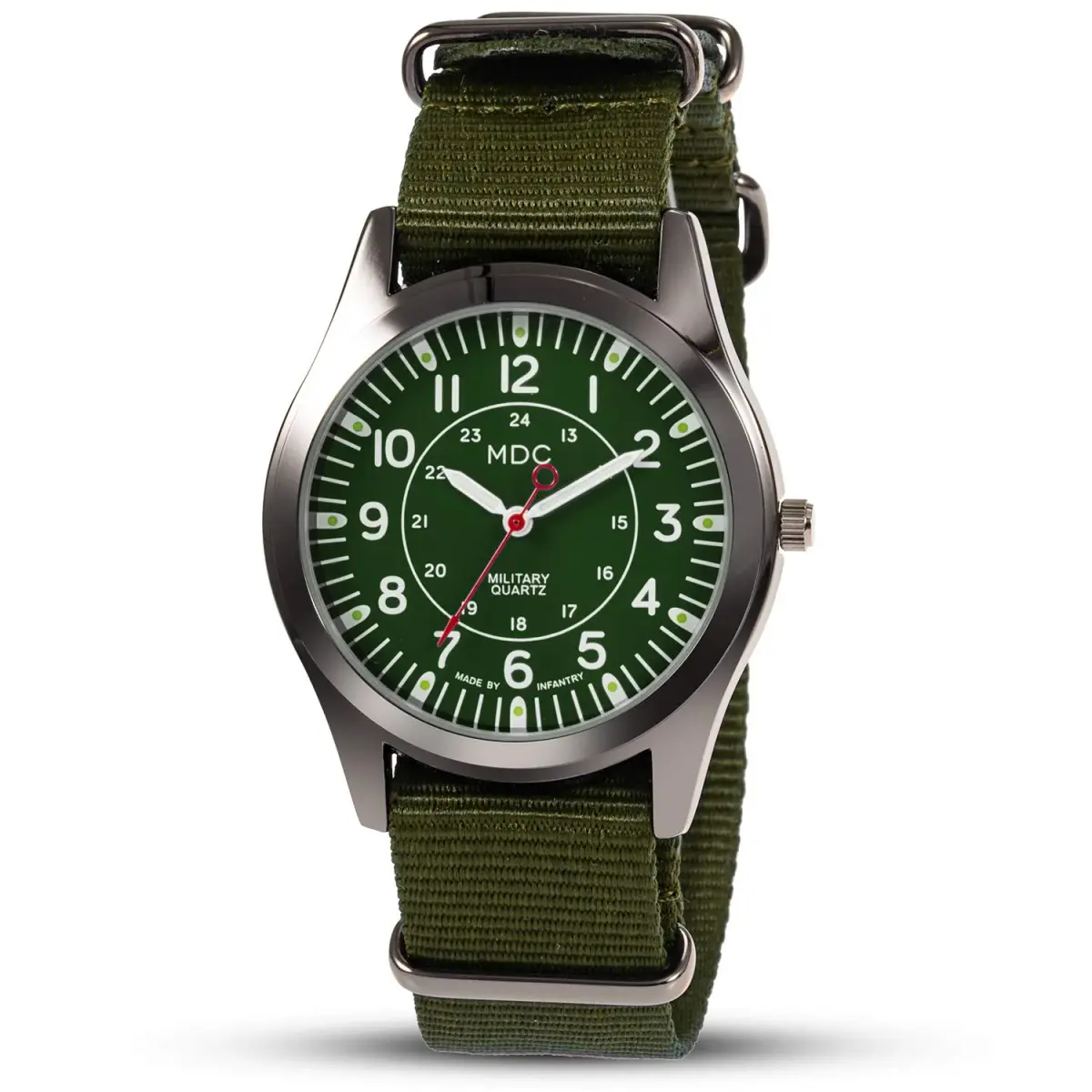 Infantry MDC Mens Military Field Watch 40mm Green Dial Olive Nylon Strap | Japanese Quartz Movement - main product image