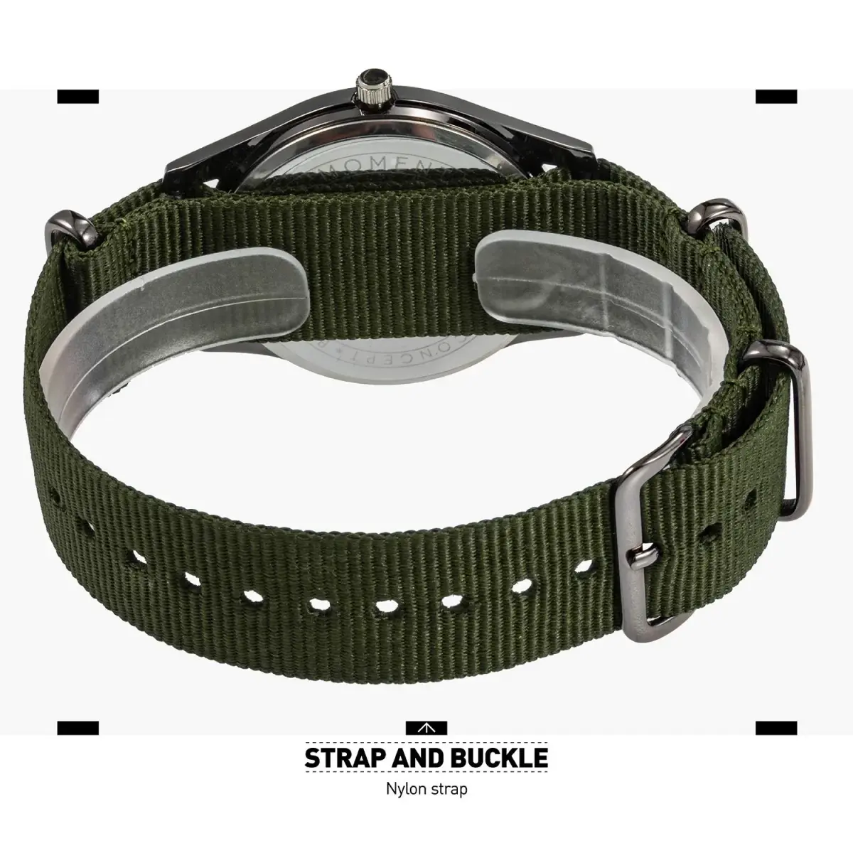 Infantry MDC Mens Military Field Watch 40mm Green Dial Olive Nylon Strap | Japanese Quartz Movement - view 7
