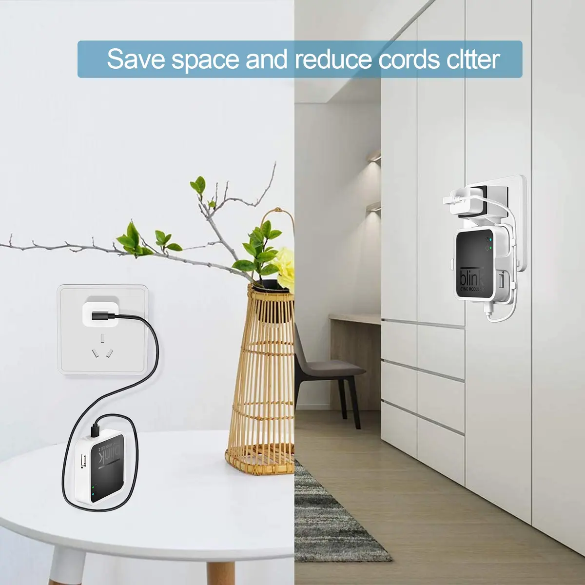 HOLACA Outlet Wall Mount for Blink Sync Module 2 | Easy Install, 2 Pack, White - view 2