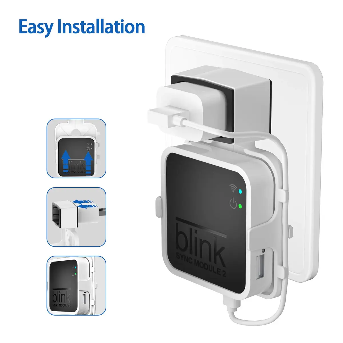 HOLACA Outlet Wall Mount for Blink Sync Module 2 | Easy Install, 2 Pack, White - view 3