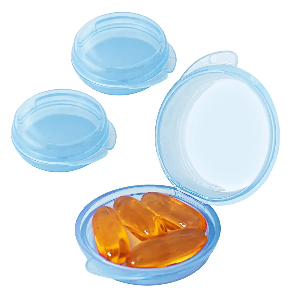 UHOUSE Small Pill Box 3 Pack Blue | FDA Approved Portable Medicine Container - main product image