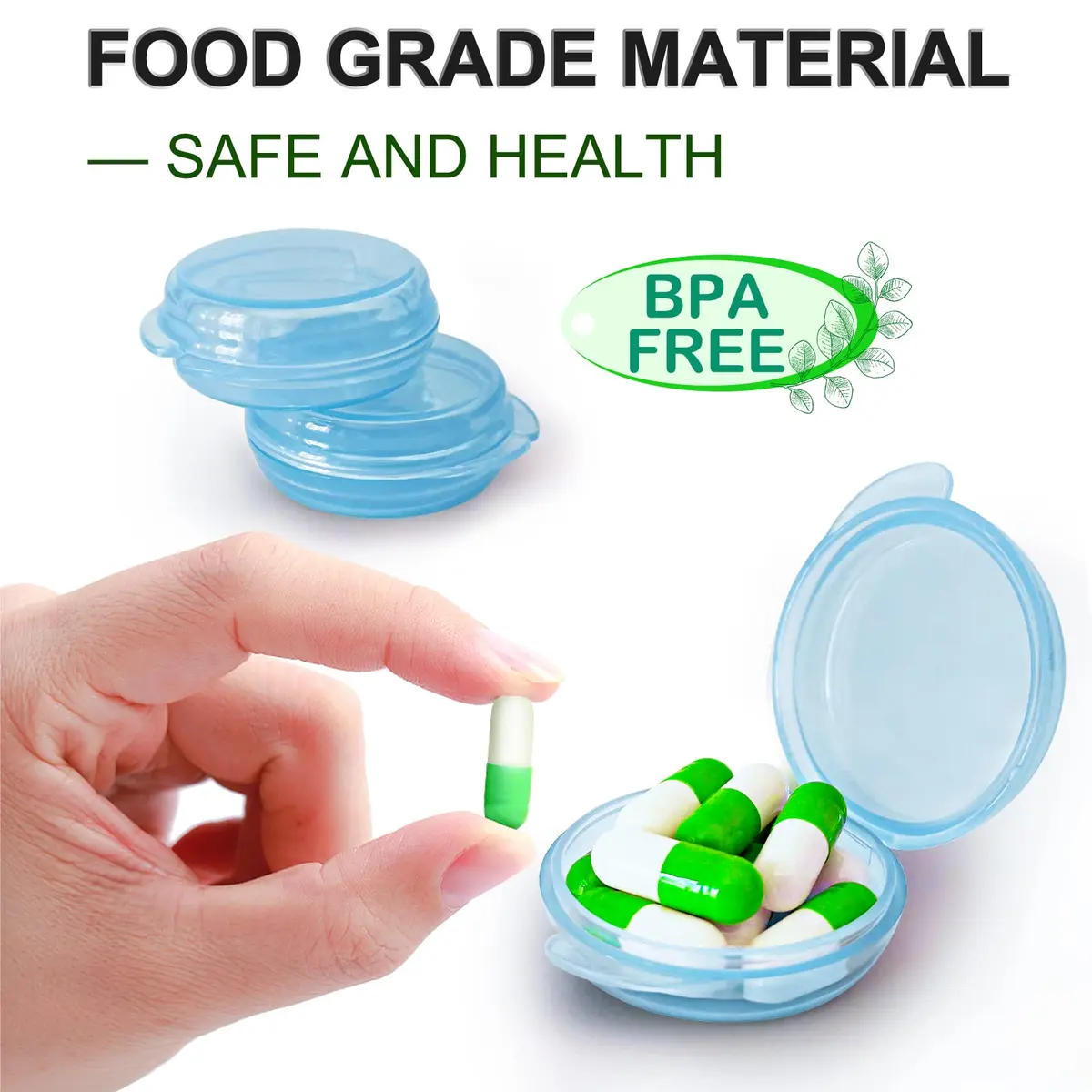 UHOUSE Small Pill Box 3 Pack Blue | FDA Approved Portable Medicine Container - view 5
