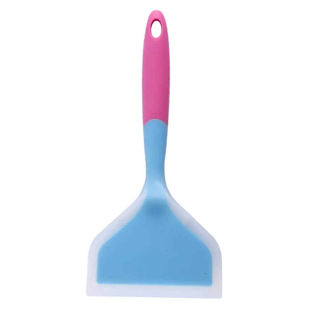 Goeielewe Omelette Spatula 10-Inch Silicone Pancakes Shovel Durable Heat-Resistant Wide Spatula Turner Nonstick Fried Shovel for Eggs Crepes Brownies Fish Pizza (Blue) - main product image