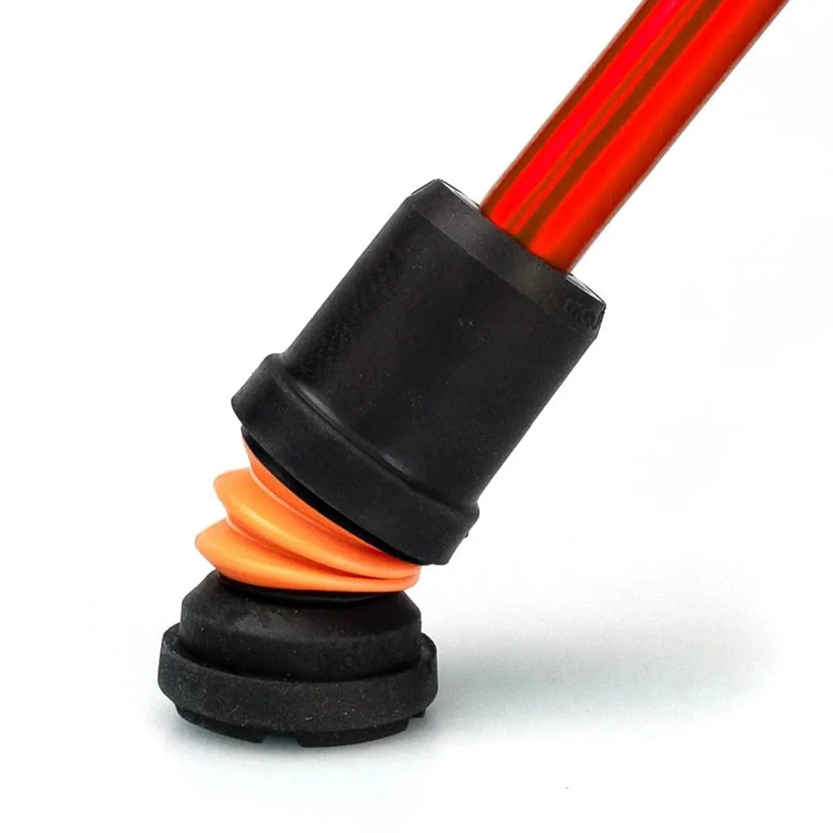 Flexyfoot Shock Absorbing Cork Handle Walking Stick – Improved Comfort, Grip & Safety, Height Adjustable, Orange - view 4