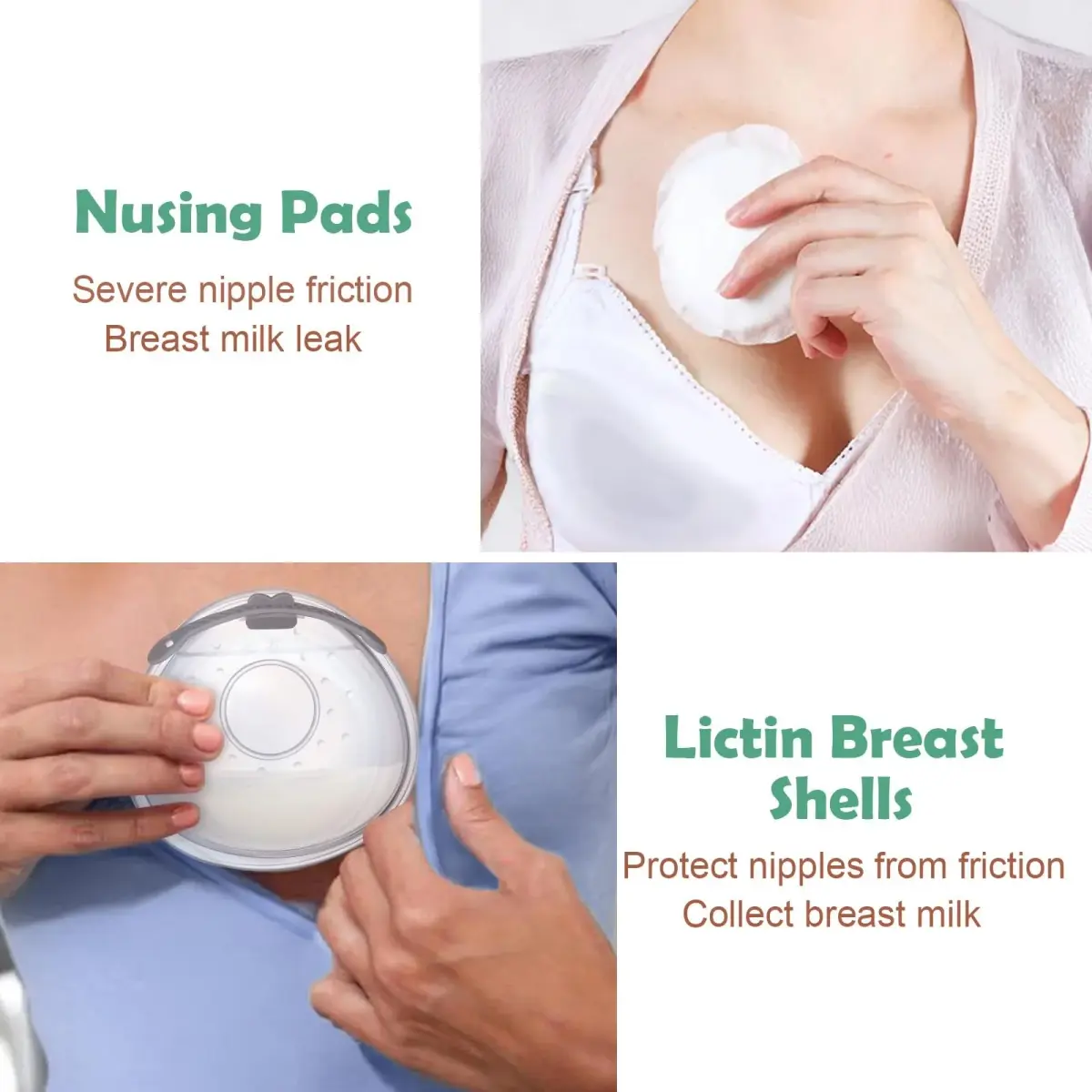 Lictin Breast Milk Collector Shells with Storage Bags - 70ml Capacity, BPA-Free Silicone | Pack of 2 - view 3