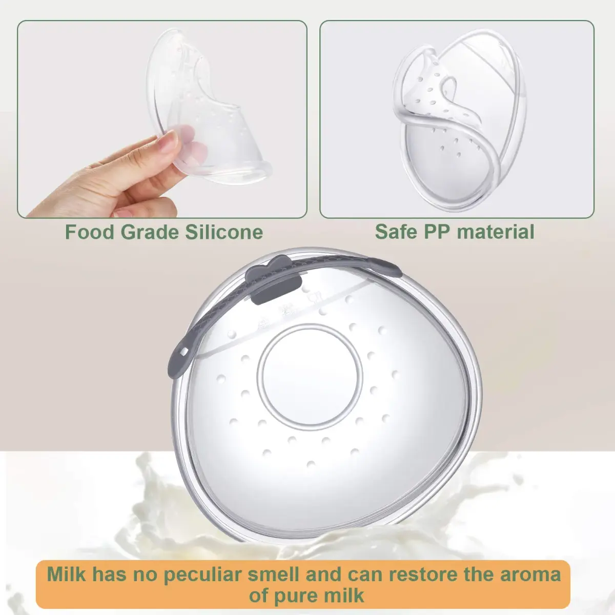 Lictin Breast Milk Collector Shells with Storage Bags - 70ml Capacity, BPA-Free Silicone | Pack of 2 - view 4