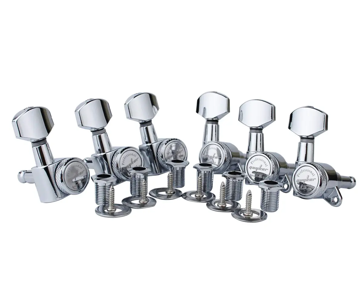 Guyker Guitar Locking Tuners (6 Right) - 1:18 Gear Ratio, Sealed Die-Cast Metal, Chrome | Precision Tuning for Electric & Acoustic Guitars - main product image