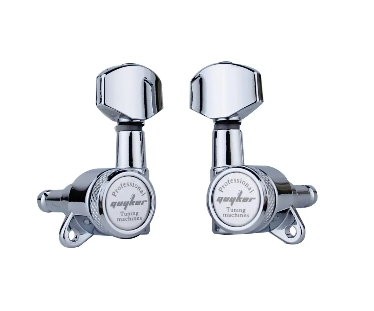 Guyker Guitar Locking Tuners (3L+3R) - 1:18 Gear Ratio, Sealed Machine Heads for Electric & Acoustic Guitars - Chrome - view 3