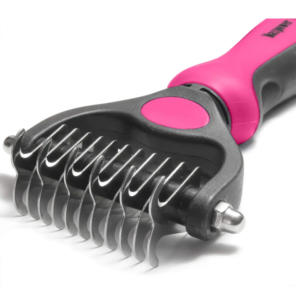 Maxpower Planet Pet Grooming Brush - Dual Sided Undercoat Rake for Dogs & Cats, Pink Small | Reduces Shedding by 95% - view 2