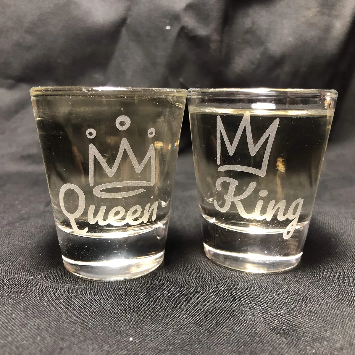 alankathy mug King Queen Shot Glass Set 1.5 oz | Wedding & Anniversary Gift (110 characters) - view 3
