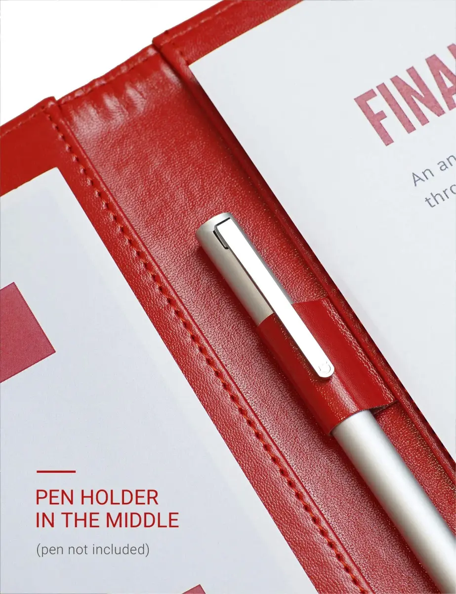 Mymazn Padfolio Clipboard Folder Portfolio with Cover for Legal Pad Holder Letter Size A4 Writing Pad (Red) - view 6