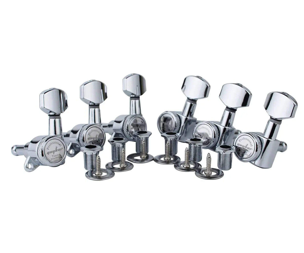 Guyker Guitar Locking Tuners - Chrome Finish, 6-Piece Set for Left-Handed Guitars - main product image