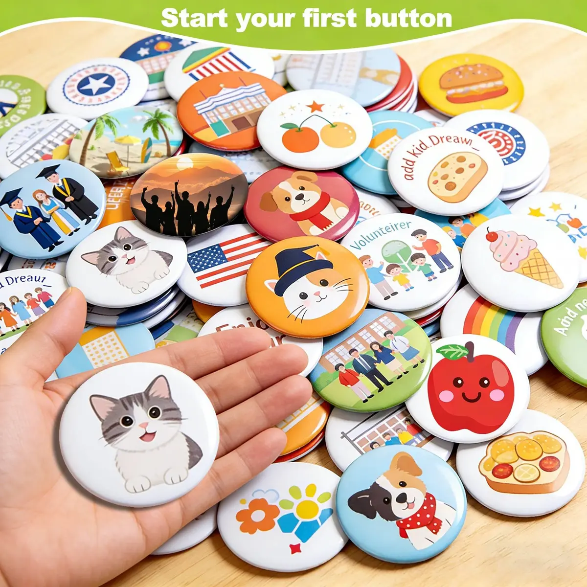MK.Bear Button Maker Machine 58mm | DIY Badge Pin Maker with Supplies & Circle Cutter - view 7