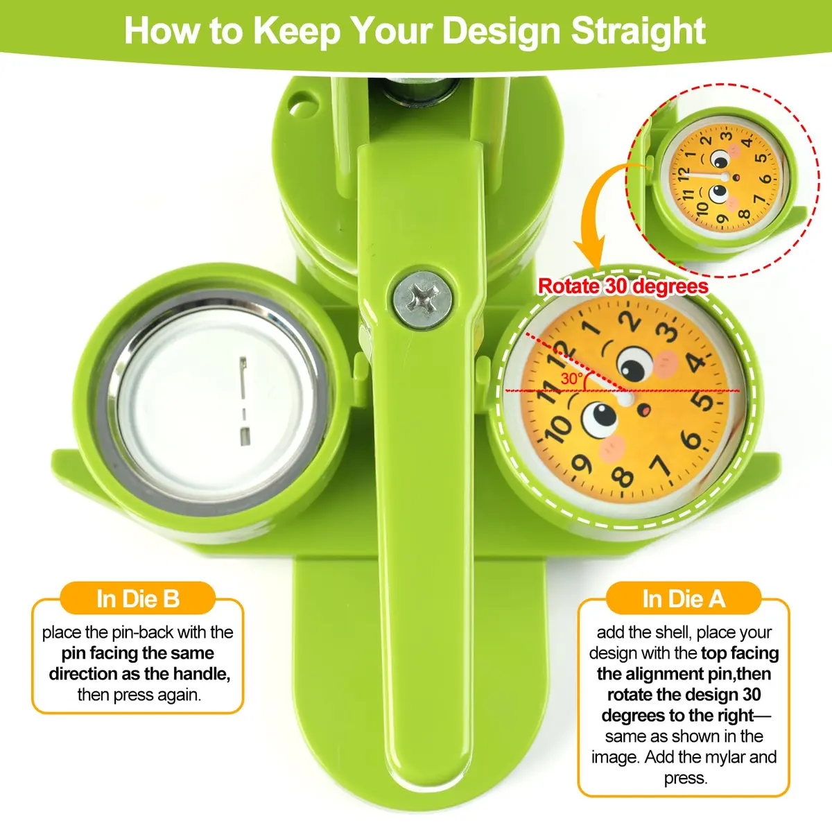 MK.Bear Button Maker Machine 58mm | DIY Badge Pin Maker with Supplies & Circle Cutter - view 4