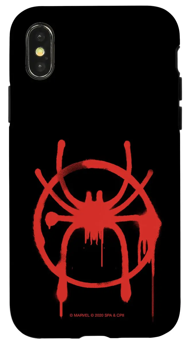 Marvel Spider-Man Into The Spider-Verse Miles Morales Spider Case for iPhone X/XS | Bold Graffiti Design with Drop Protection - main product image
