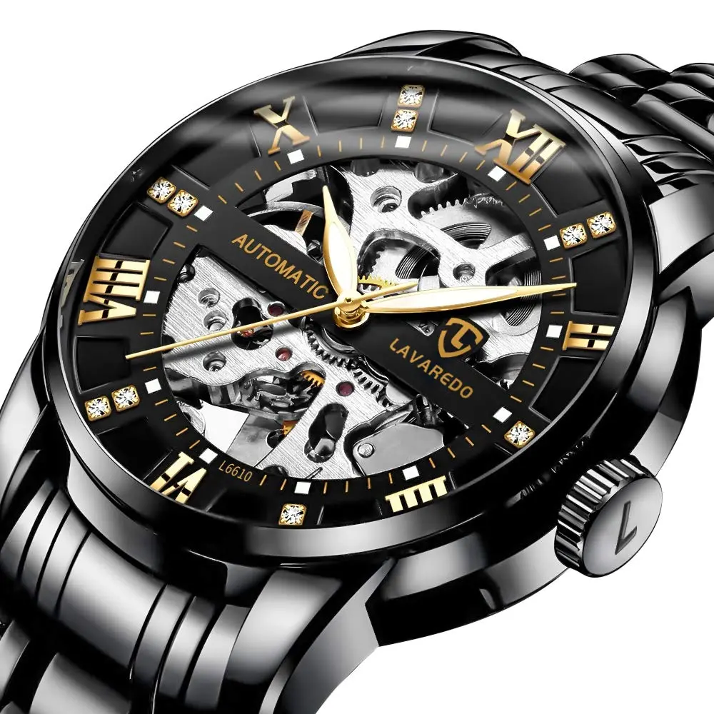 A ALPS Automatic Mechanical Watch for Men, 41mm Stainless Steel Skeleton Dial, 30M Water Resistant | Luxury Self-Winding Wristwatch - main product image