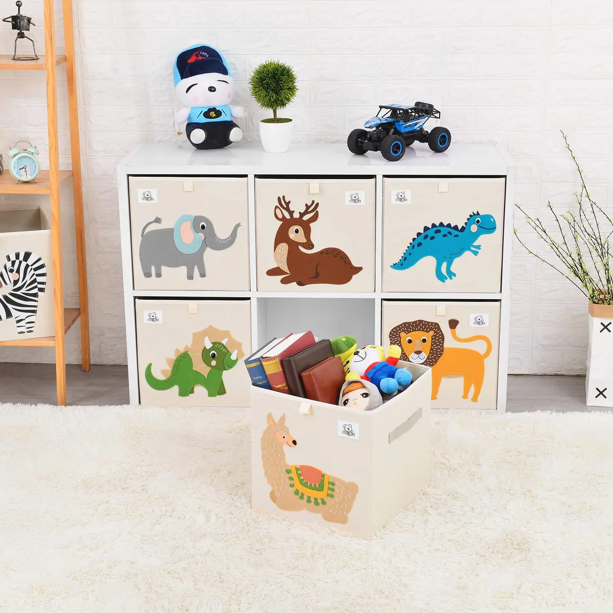 CLCROBD 13 Inch Animal Cube Storage Bins | Foldable Fabric Toy Box & Toy Chest for Nursery & Playroom - view 7