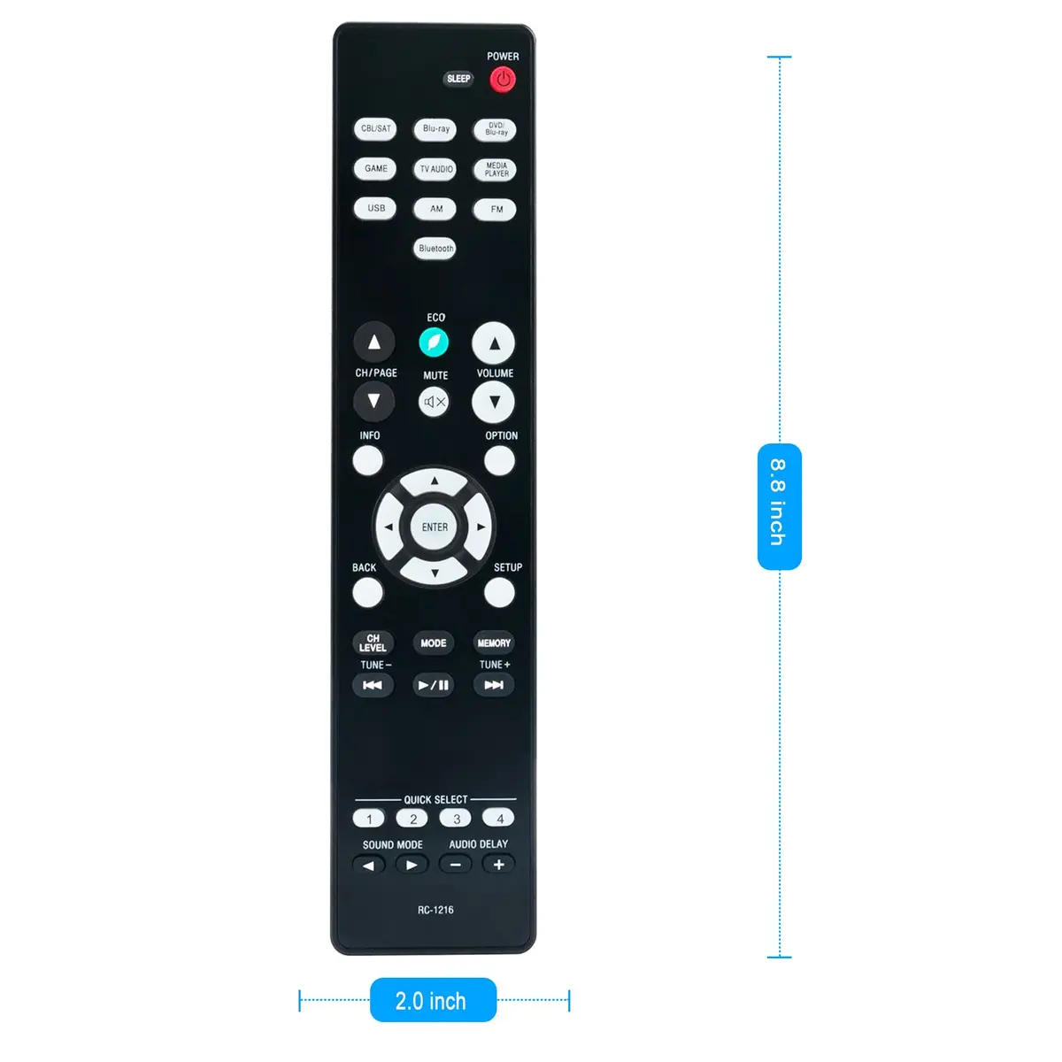 ZdalaMit RC-1216 Replacement Remote Control for Denon AV Receivers | Pre-Programmed Infrared Remote - view 6