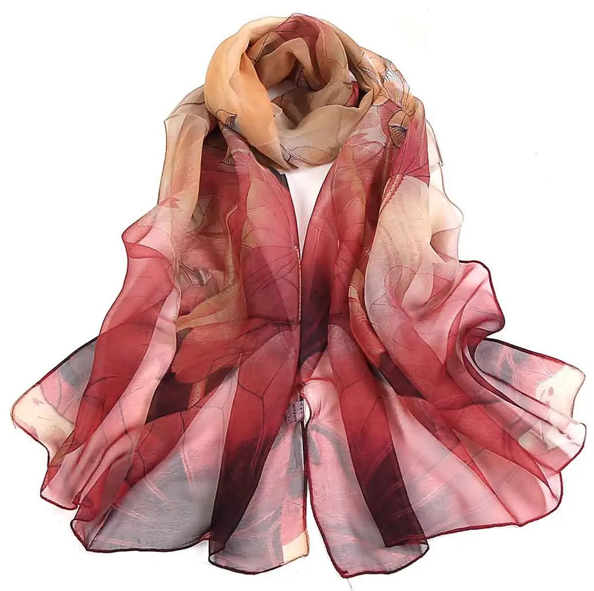 Acotavie Scarfs for Women Lightweight Floral Pattern Shawl & Wrap (W04) | Summer & Winter - main product image