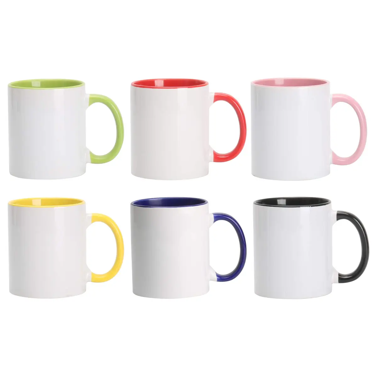 Home VSS 11oz White Ceramic Sublimation Coffee Mug | Solid Colors Inside & Handle, Case of 6 - main product image