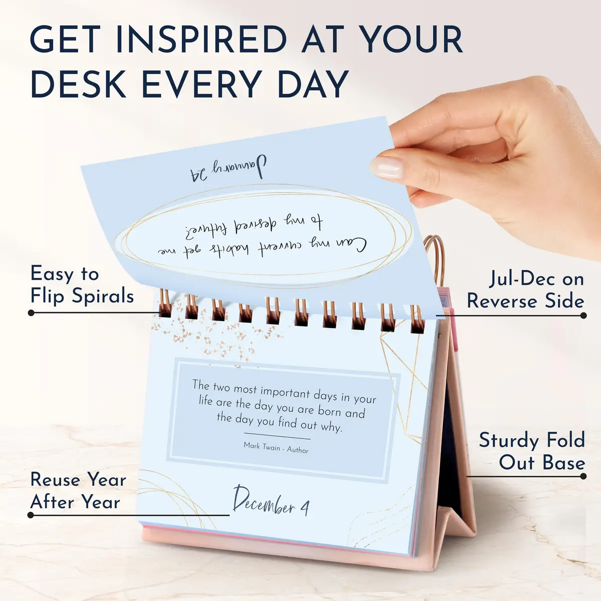 RYVE Daily Motivational Desk Calendar 10 cm (4 in) x 13 cm (5.3 in) | Perpetual Quotes & Affirmations - view 5