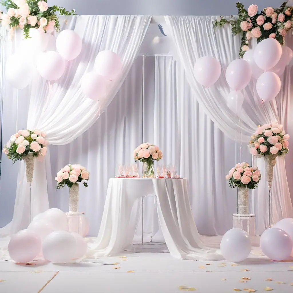 NSSONBEN 10x10 ft Wrinkle Free White Backdrop Curtains for Parties, Polyester Photo Backdrop Drapes 2 Panels 5x10ft for Wedding Birthday Party Photography Background Indoor Outdoor - view 9