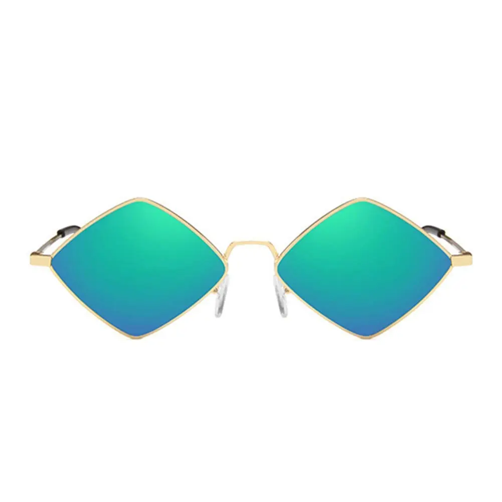 ENTHYI Diamond Shape Sunglasses for Men/Women Metal Quadrilateral Frame Shades UV Protection (Green) | Polarized - view 3