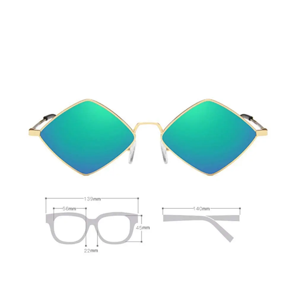 ENTHYI Diamond Shape Sunglasses for Men/Women Metal Quadrilateral Frame Shades UV Protection (Green) | Polarized - view 4