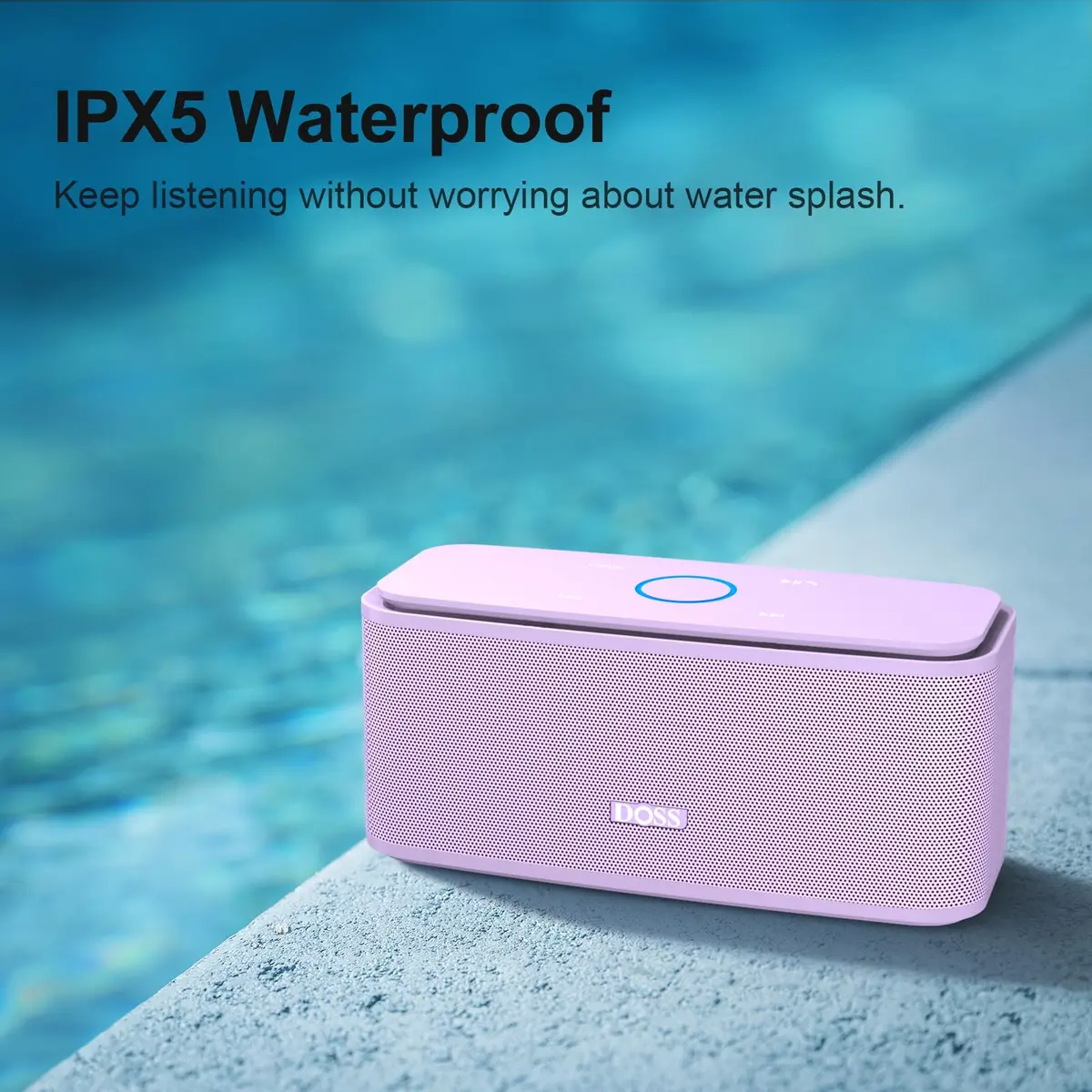 DOSS SoundBox Touch Portable Wireless Bluetooth Speaker with 12W HD Sound & Rich Bass, Purple | 20-Hour Playtime - view 4