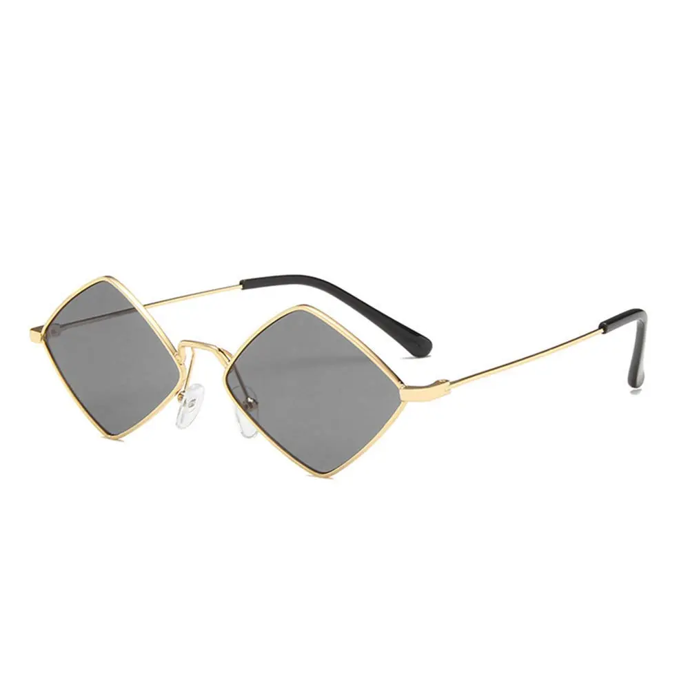 ENTHYI Diamond Shape Sunglasses for Men & Women | UV400 Protection, Metal Frame, Black - main product image
