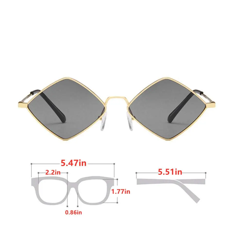 ENTHYI Diamond Shape Sunglasses for Men & Women | UV400 Protection, Metal Frame, Black - view 5
