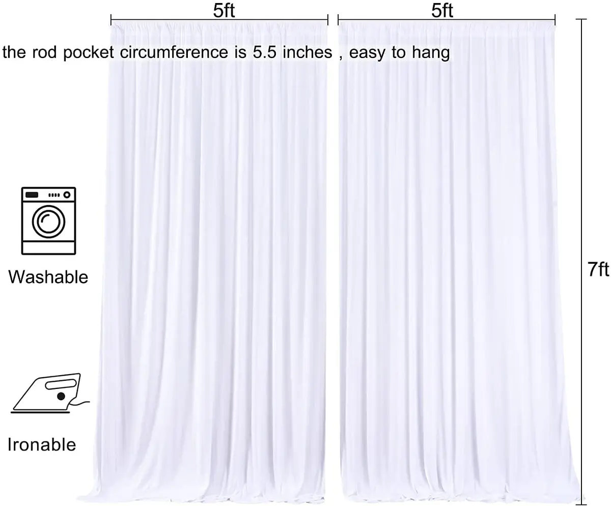 NSSONBEN Backdrop Curtains 10ftx7ft | Wrinkle-Free Polyester for Photography & Parties - view 6