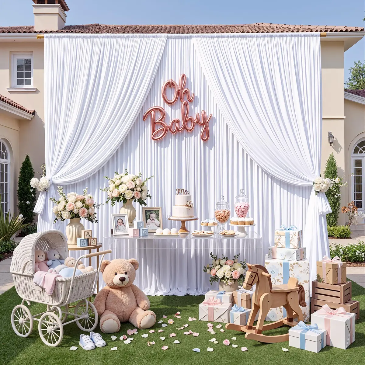 NSSONBEN Backdrop Curtains 10ftx7ft | Wrinkle-Free Polyester for Photography & Parties - view 8