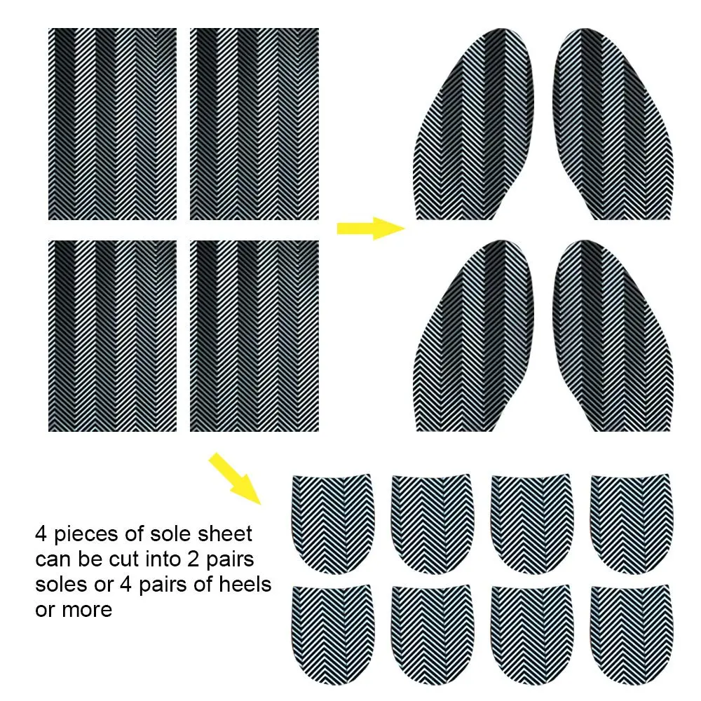 UNIKSTEP Shoe Sole Repair Rubber Sheets 7.1x4.7 Inches | Anti Slip & Noise Reduction, 2 Pairs - view 4