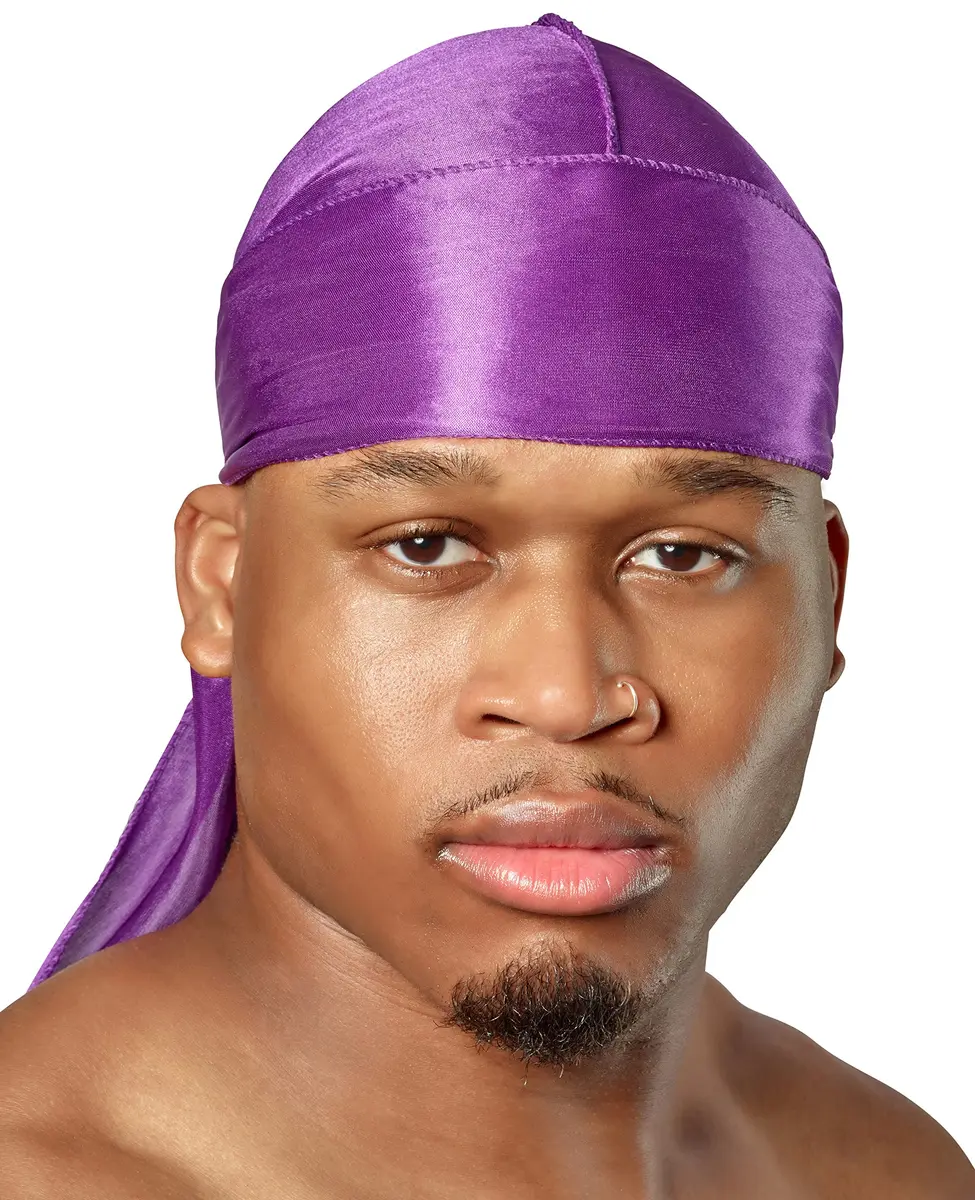 ShyneDurags Silky Durag - Purple | Perfect for Waves, Braids & Locs | Premium Silk Headwrap for Men & Women - main product image