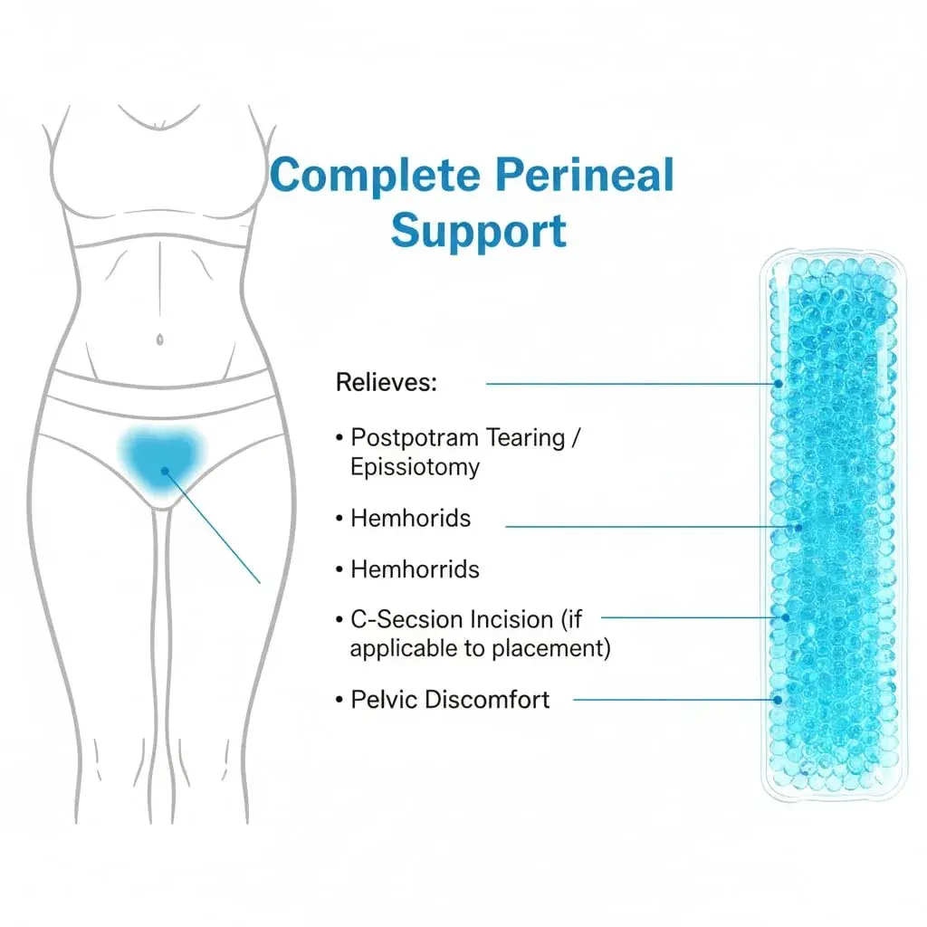 HI FINE CARE Perineal Cooling Pad for Postpartum Recovery, 4 Count (Pack of 1) | Gel Bead Technology for Targeted Relief - view 5