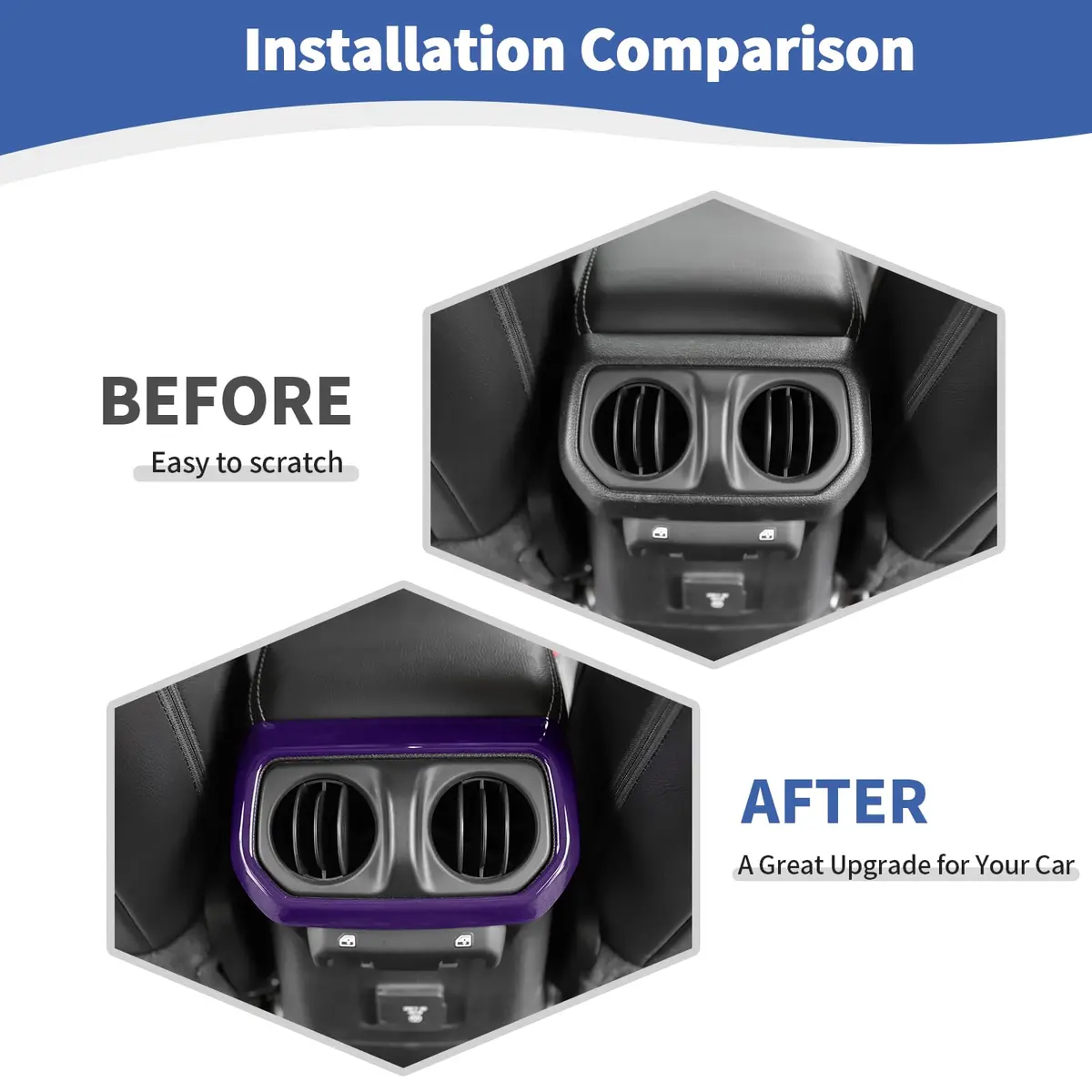 RT-TCZ Purple Rear Air AC Vent Cover Trim for Jeep Wrangler JLU Gladiator JT 4-Door - view 2