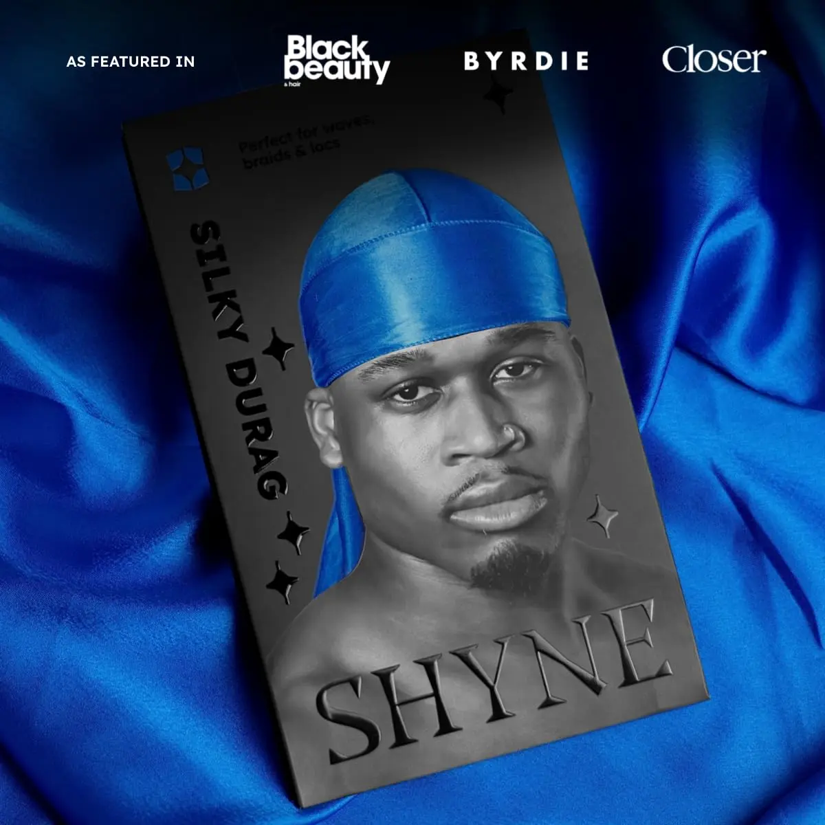 ShyneDurags Silky Durag - Blue | Perfect for Waves, Braids & Locs | Premium Silk Du Rags for Men & Women - view 7