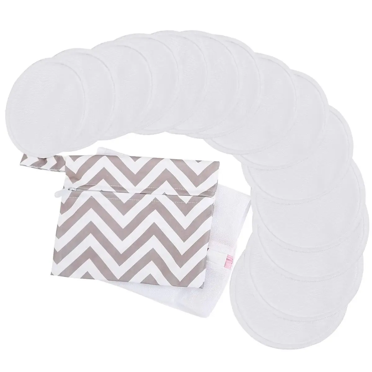 KeaBabies Reusable Nursing Pads for Breastfeeding (Soft White, 14-Pack, 14cm) - main product image