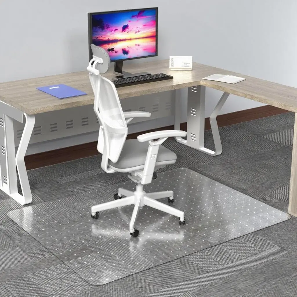 HOMEK 48" x 36" Clear Office Chair Mat for Low Pile Carpet | Heavy Duty PVC Floor Protector - main product image