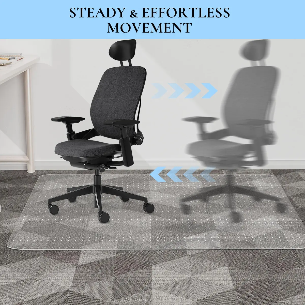 HOMEK 48" x 36" Clear Office Chair Mat for Low Pile Carpet | Heavy Duty PVC Floor Protector - view 6