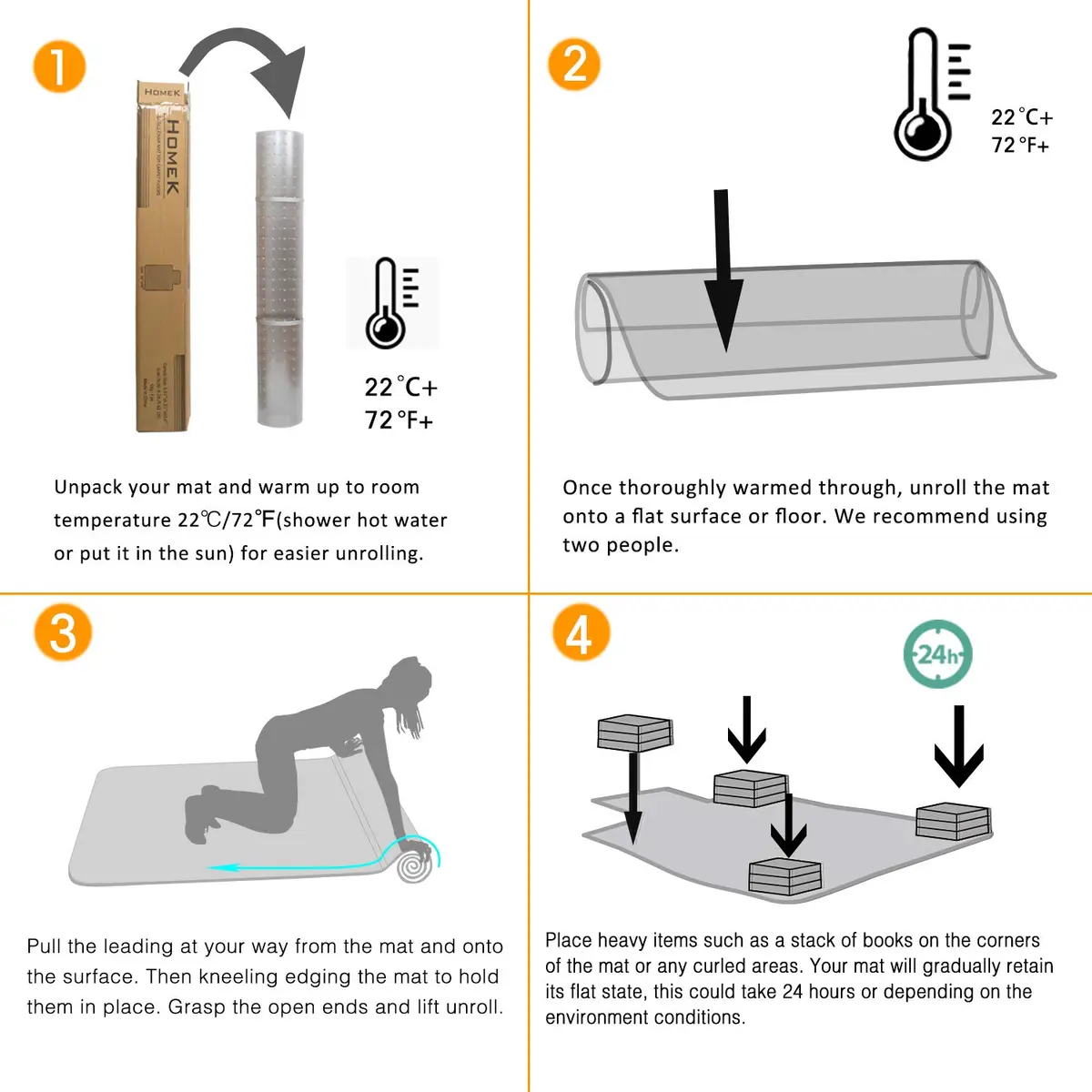 HOMEK 48" x 36" Clear Office Chair Mat for Low Pile Carpet | Heavy Duty PVC Floor Protector - view 7