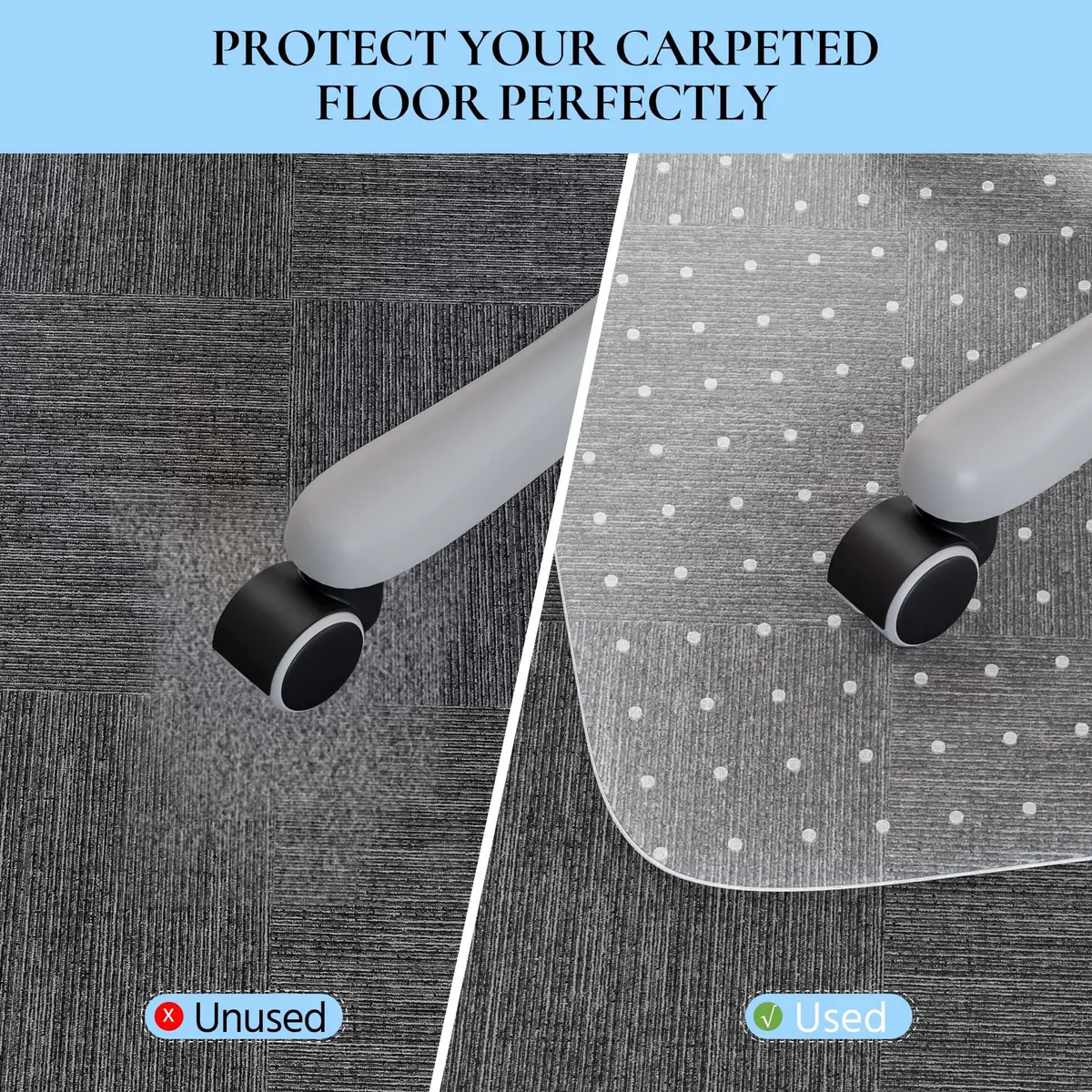 HOMEK 48" x 36" Clear Office Chair Mat for Low Pile Carpet | Heavy Duty PVC Floor Protector - view 2