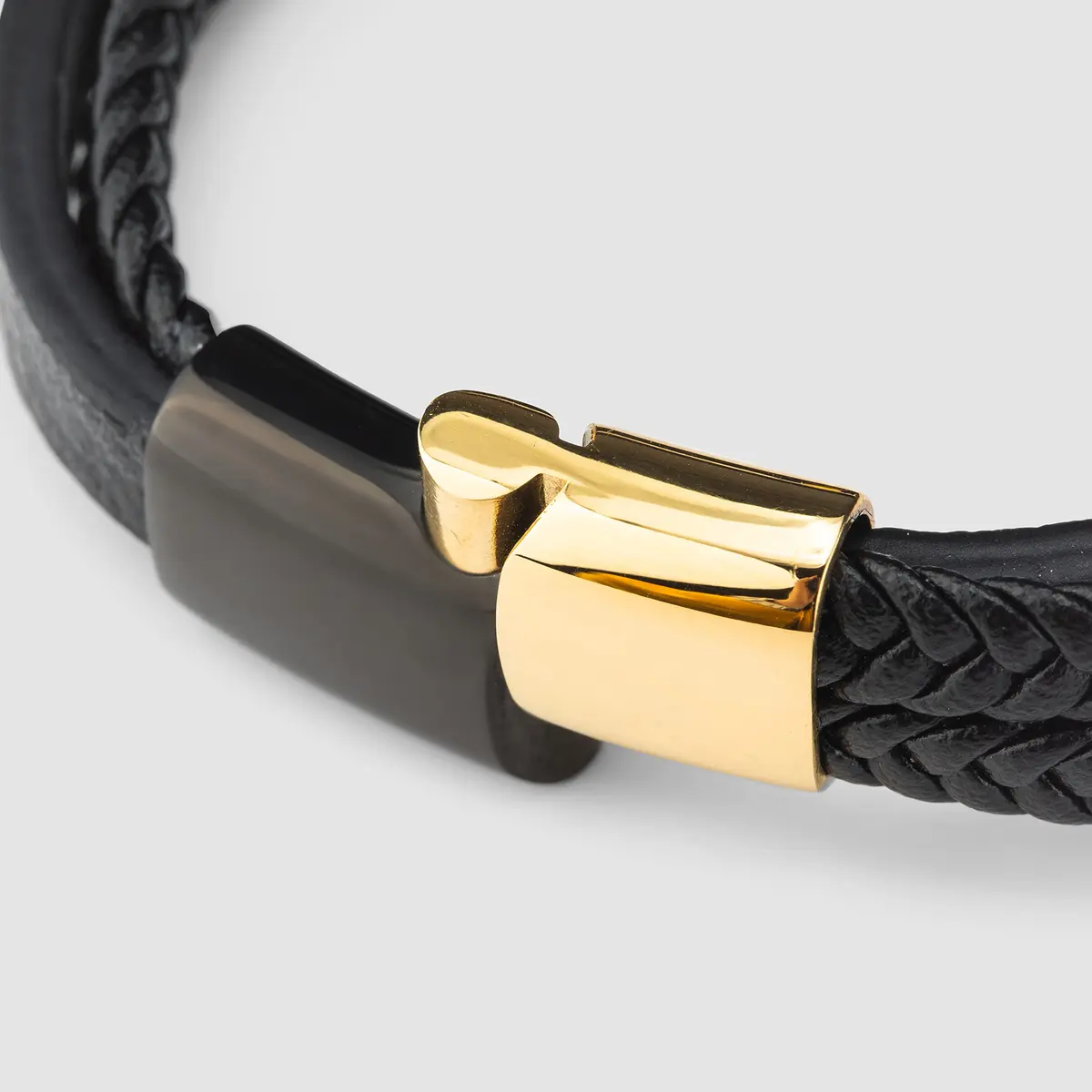 SERASAR Leather Men Bracelet Black Stainless Steel 23cm | Elegant, Durable & Gift-Ready - view 9