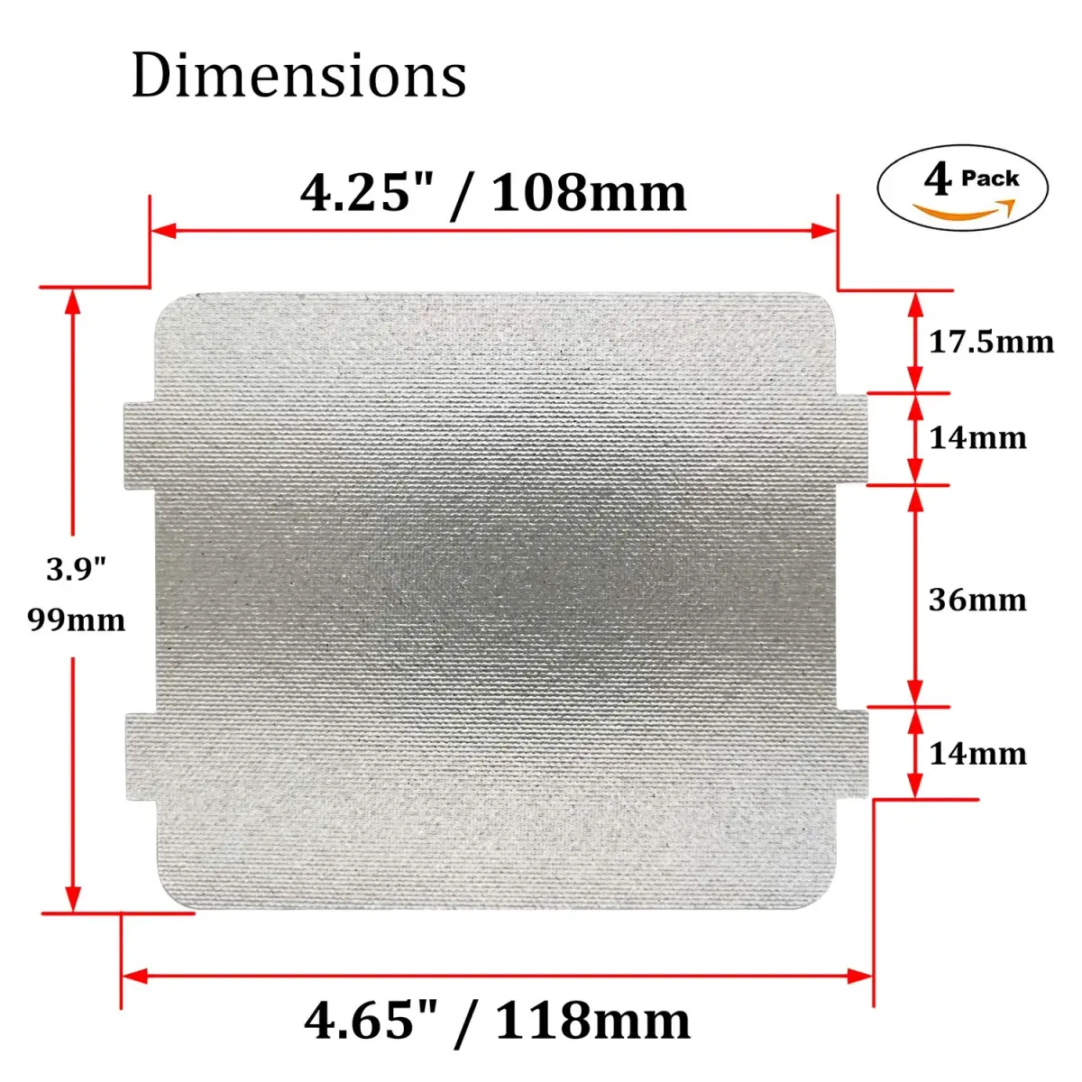 IMSurQltyPrise Microwave Waveguide Cover Mica Sheet 3.9" x 4.25" (99 x 108mm) | Replacement for P/N 5304464061 - view 2